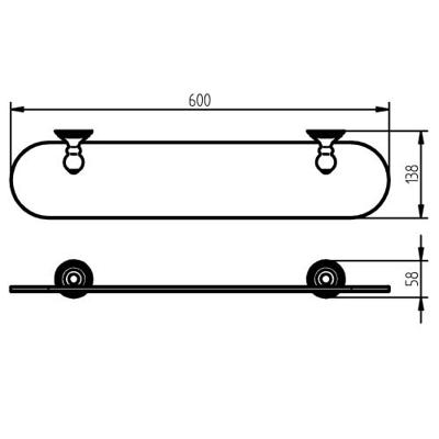 Haceka Allure planchet 60x14cm chroom 1208619 Haceka Allure planchet 60x14cm chroom 1208619