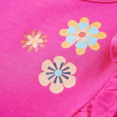 Kindershirt met lange mouwen bloemenprint 92 donkerroze