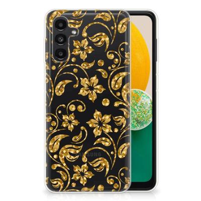 Samsung Galaxy A13 | A04s | TPU Case | Gouden Bloemen