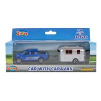 2-Play auto met caravan die cast 16,5cm - thumbnail