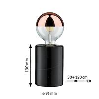 Paulmann Neordic Nordin 79600 Tafellamp LED E27 20 W Zwart, Koper - thumbnail