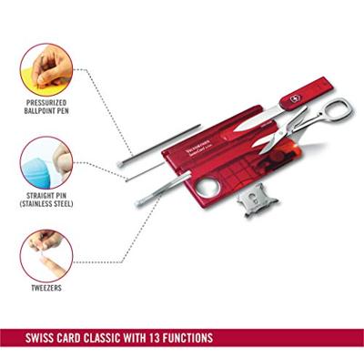 Victorinox SwissCard Lite 0.7300.T Zakgereedschapsset Aantal functies 13 Robijn (transparant)