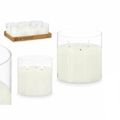 Kaars LED Gift Decor Wit Transparant 15 x 15 x 15 cm (AA) (6 Stuks)