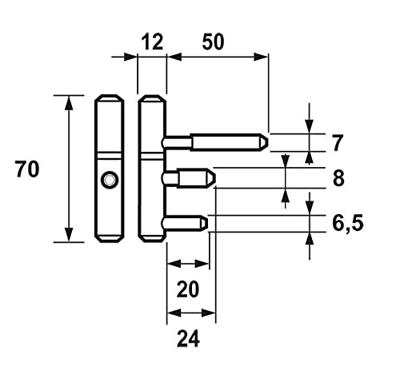AXA inboorpaumelle 12 mm - voor metalen kozijn - 2st - 1177-23-37/0TE