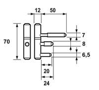 AXA inboorpaumelle 12 mm - voor metalen kozijn - 2st - 1177-23-37/0TE - thumbnail