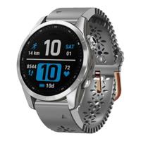 By Qubix - Flower siliconen bandje - Grijs - Compatible met Garmin Fenix 7s/6s/5s / Instinct 2s / Epix Pro Gen 2 (42mm) - Compatible Garmin bandje - Bandbreedte: 20mm - thumbnail