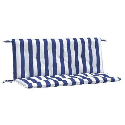 VidaXL Tuinbankkussens 2 st gestreept 120x50x7 cm stof wit en blauw