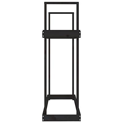 Haardhoutrek 110x35x108,5 cm massief grenenhout zwart Haardhoutrek 110x35x108,5 cm massief grenenhout zwart