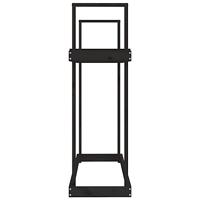 Haardhoutrek 110x35x108,5 cm massief grenenhout zwart - thumbnail