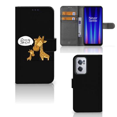 OnePlus Nord CE 2 Leuk Hoesje Giraffe | Portemonnee hoesje OnePlus Nord CE 2 Leuk Hoesje Giraffe | Portemonnee hoesje