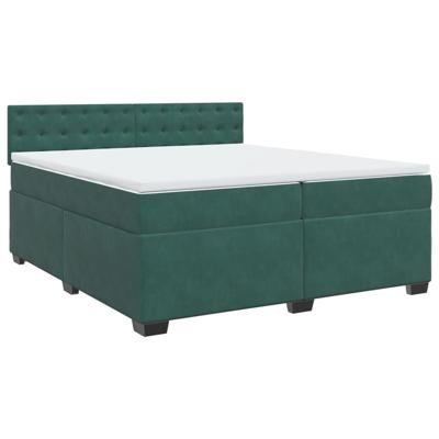 Boxspring met matras fluweel donkergroen 200x200 cm - thumbnail