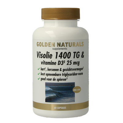 Golden Naturals Visolie 1400 TG vitamine D3 60 Softgels