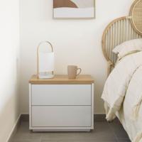 Kave Home Nachtkastje 'Abilen' Eiken, 53 x 44cm, kleur Wit - thumbnail