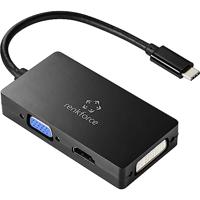 Renkforce RF-4633066 USB-C / HDMI / DVI / VGA Adapter [1x USB-C stekker - 1x VGA-bus, HDMI-bus, DVI-bus 24+5-polig] Zwart - thumbnail