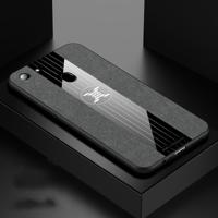 Voor OPPO A73 XINLI stiksels doek Textue schokbestendig TPU beschermhoes (grijs) - thumbnail