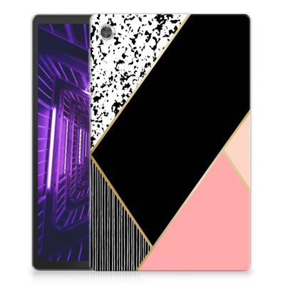 Lenovo Tab M10 Plus Back Cover Zwart Roze Vormen Lenovo Tab M10 Plus Back Cover Zwart Roze Vormen