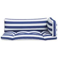 VidaXL Palletkussens 3 st gestreept oxford stof wit en blauw - thumbnail