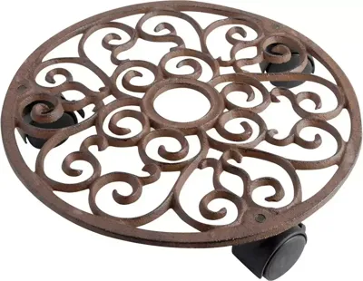 Esschert Design plantentrolley rond gietijzer 29,3 cm