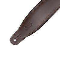 Levys Leathers M26PD-DBR gevoerde lederen gitaarband - donkerbruin - thumbnail
