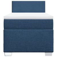 Boxspring met matras stof blauw 140x190 cm - thumbnail