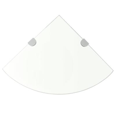 VidaXL Hoekschappen 2 st met chromen dragers 35x35 cm glas transparant VidaXL Hoekschappen 2 st met chromen dragers 35x35 cm glas transparant