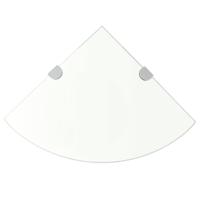 VidaXL Hoekschappen 2 st met chromen dragers 35x35 cm glas transparant - thumbnail