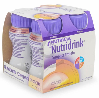 Nutridrink Compact proteine perzik/mango 125ml 4 Stuks