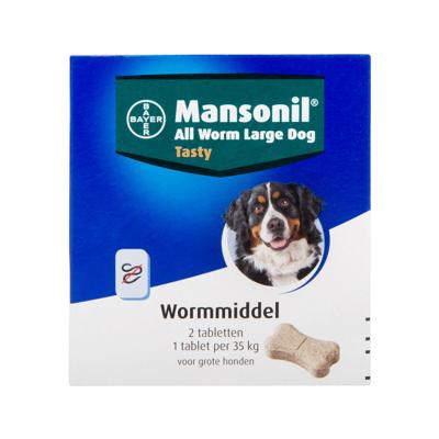 Mansonil All Worm XL tasty ontwormingsmiddel voor de grote hond 2tbl