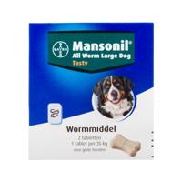 Mansonil All Worm Large Dog Tasty voor de hond 2 x 2 tabletten - thumbnail