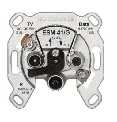 Kathrein ESM 41/G Antennedoos TV, FM, Data Inbouw (in muur) Loop-through outlet