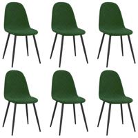 Eetkamerstoelen 6 st fluweel donkergroen - thumbnail