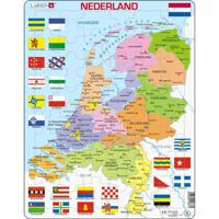 Selecta Larsen legpuzzel kaart nederland met provincies en vlaggen, 48st. - thumbnail