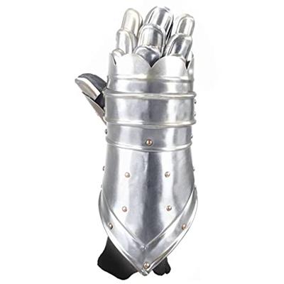 VidaXL Ridderhandschoenen middeleeuws replica larp staal zilverkleurig