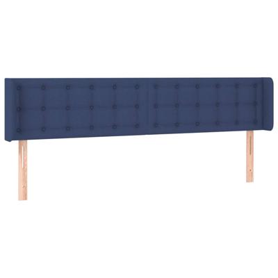 Hoofdbord met randen 183x16x78/88 cm stof blauw