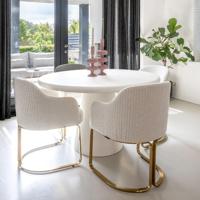 Richmond Eettafel 'Bloomstone' 130cm, kleur Wit - thumbnail