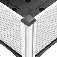 Plantenbak met latwerk 200x160x142 cm polypropeen wit - thumbnail