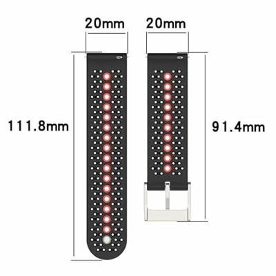 Garmin Forerunner 570 (42mm) / 55 / 245 / 645 - Dot Pattern bandje - Zwart met blauw Garmin Forerunner 570 (42mm) / 55 / 245 / 645 - Dot Pattern bandje - Zwart met blauw
