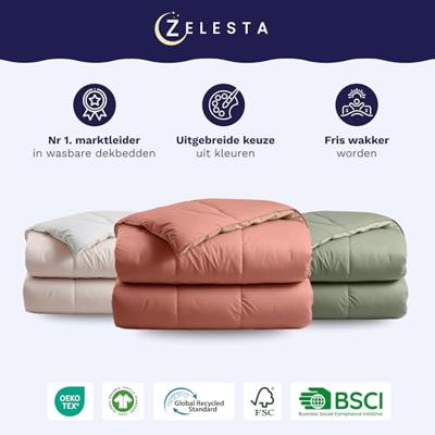 Zelesta Zelesta Deluxe Duo Salmon & Peach Dekbed - 140x200 | Hoesloos Percal Katoen Dekbed met Eco Cloud Vulling
