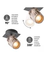 Home sweet home LED opbouwspot Wood - zwart - thumbnail