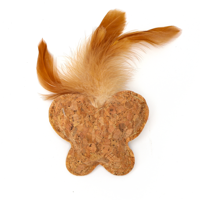 Nobleza Kattenspeeltje - Geperst hout met veren en kattenkruid - thumbnail