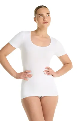 Basics dames T-shirt - 32288 - Vrouwen ondershirt met korte mouwen - Biologisch katoen - Diepe ronde hals