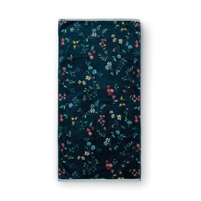 Pip Studio Pip Studio Les Fleurs Badhanddoek - Donkerblauw 70 x 140 cm Pip Studio Pip Studio Les Fleurs Badhanddoek - Donkerblauw 70 x 140 cm
