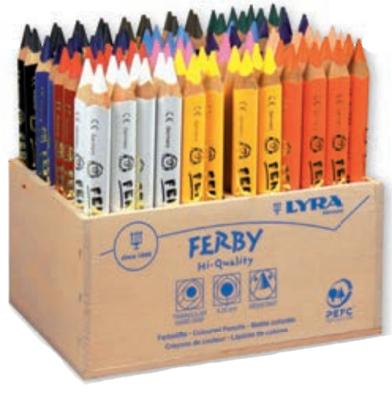 Lyra Super ferby 1 kleurpotloden, l: 12 cm, vulling 6,25 mm, diverse kleuren, 96 stuk/ 1 doos