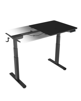 ICY BOX elektrisch in hoogte verstelbare zit-/statafel met tafelblad (zwart, met geheugen touch panel)