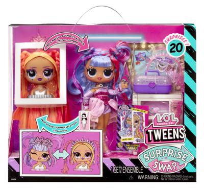 LOL Surprise Tweens Surprise Swap Fashion Doll- Buns-2- Braids Bailey - 1 Tweens-pop 17 cm, 1 mini-stylinghoofd en accessoires LOL Surprise Tweens Surprise Swap Fashion Doll- Buns-2- Braids Bailey - 1 Tweens-pop 17 cm, 1 mini-stylinghoofd en accessoires