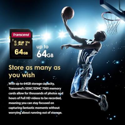 Transcend 64GB SDXC CARD Class 10 UHS-II U3 MLC V90 (R 285MB/s | W 180MB/s)