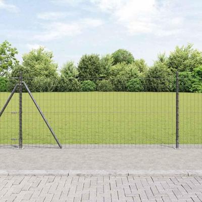 VidaXL Hek met paal grijs 0,8 x 10 m staal en pvc