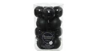Decoris kerstballen set glas 16st zwart 3,5cm - thumbnail
