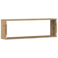 Wandplank 4 pcs Ambachtelijk eiken 80 x 15 x 26 cm Bewerkt hout - thumbnail