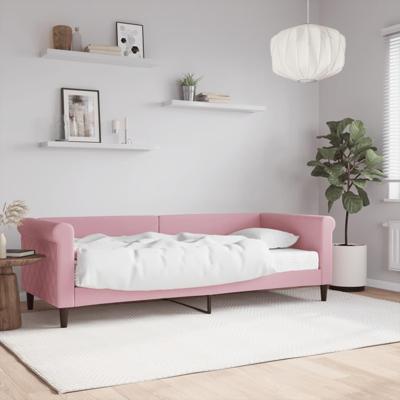 Slaapbank met matras 80x200 cm fluweel roze